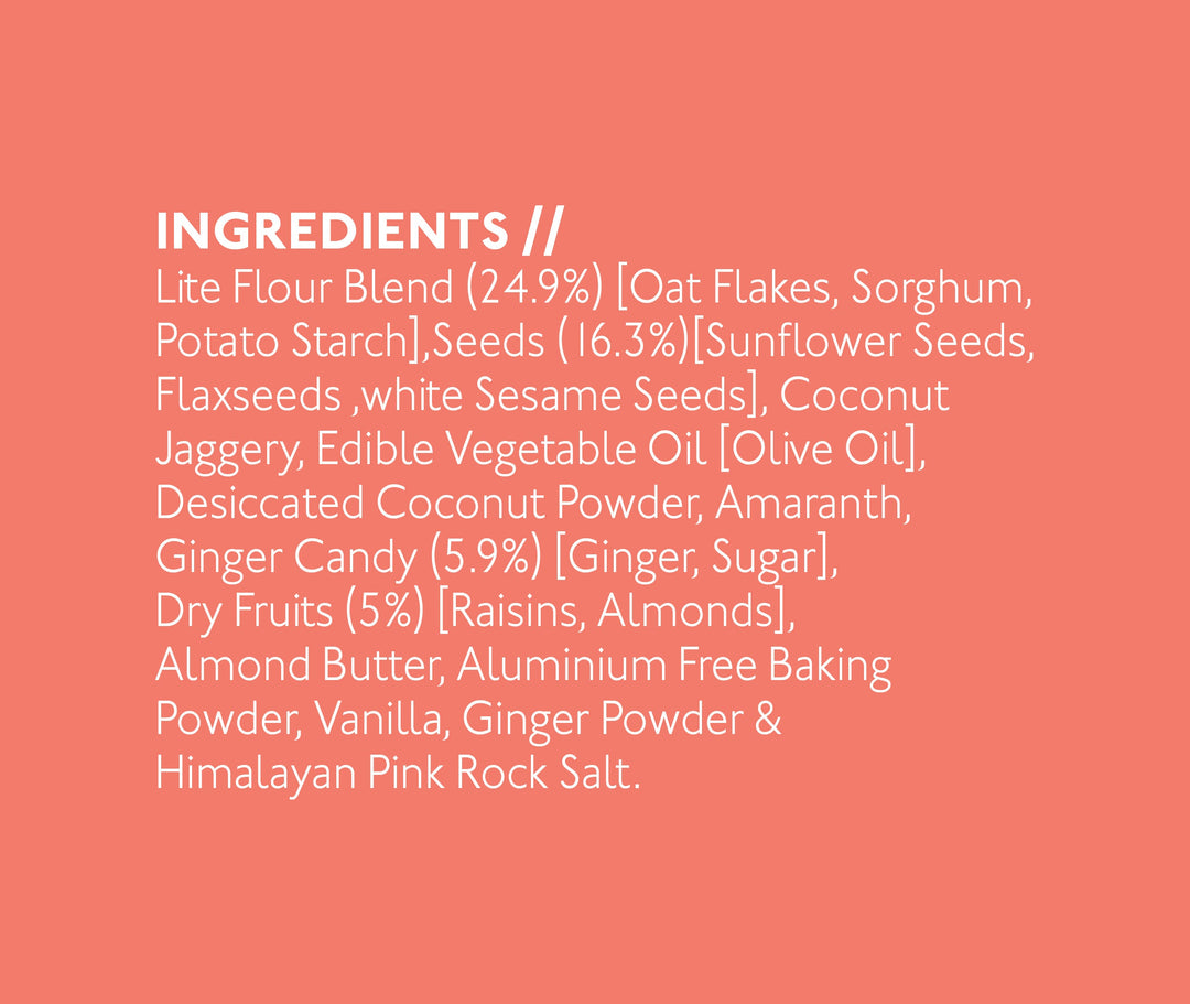 NOURISH ORGANICS Ginger Oats Cookies