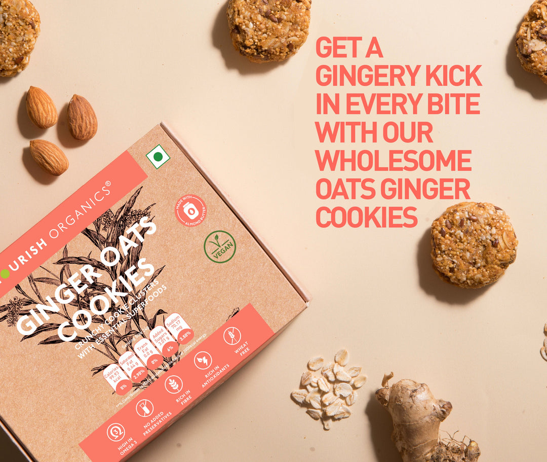 NOURISH ORGANICS Ginger Oats Cookies