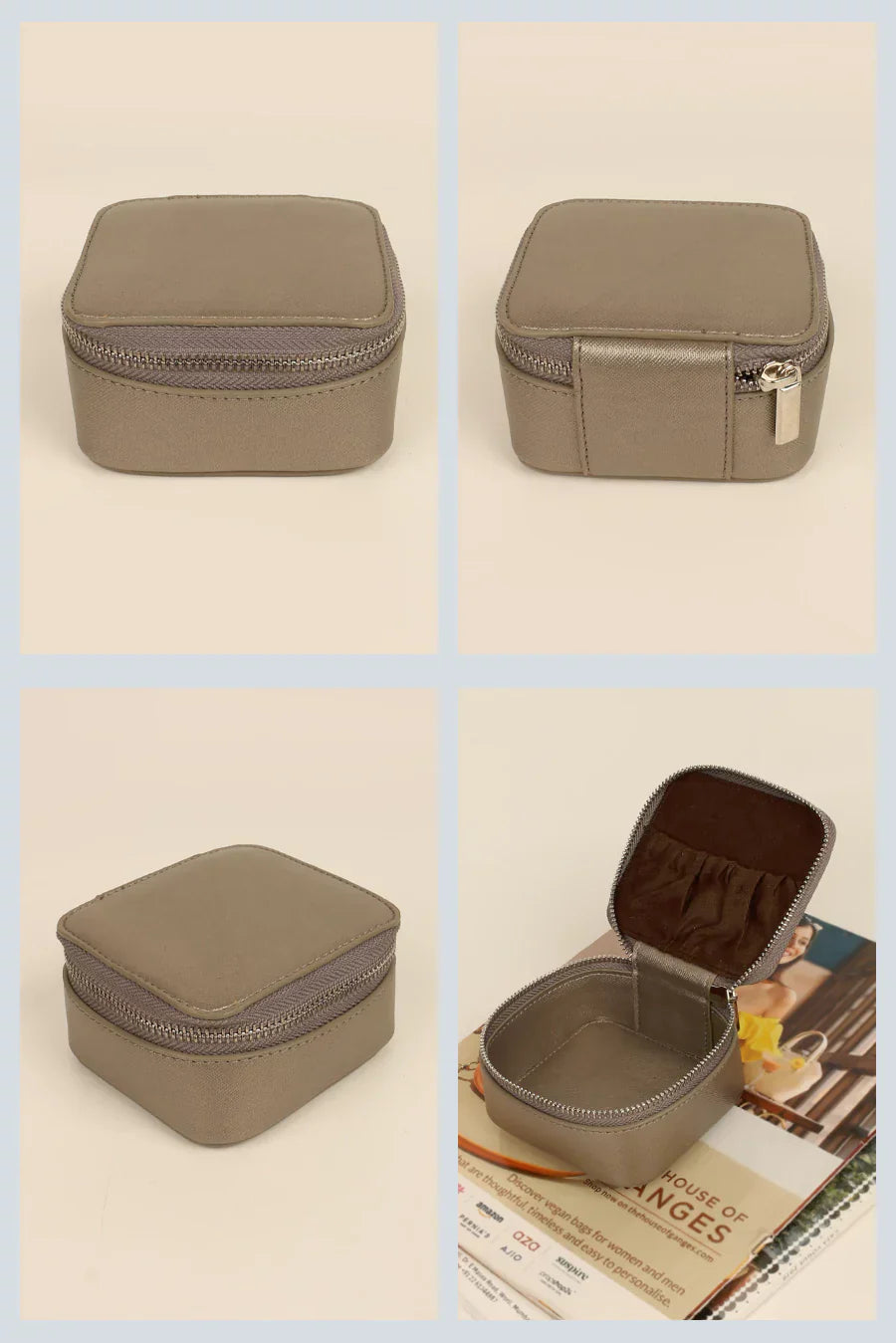 The House of Ganges - Vegan Leather Jewellery Case Sqaure