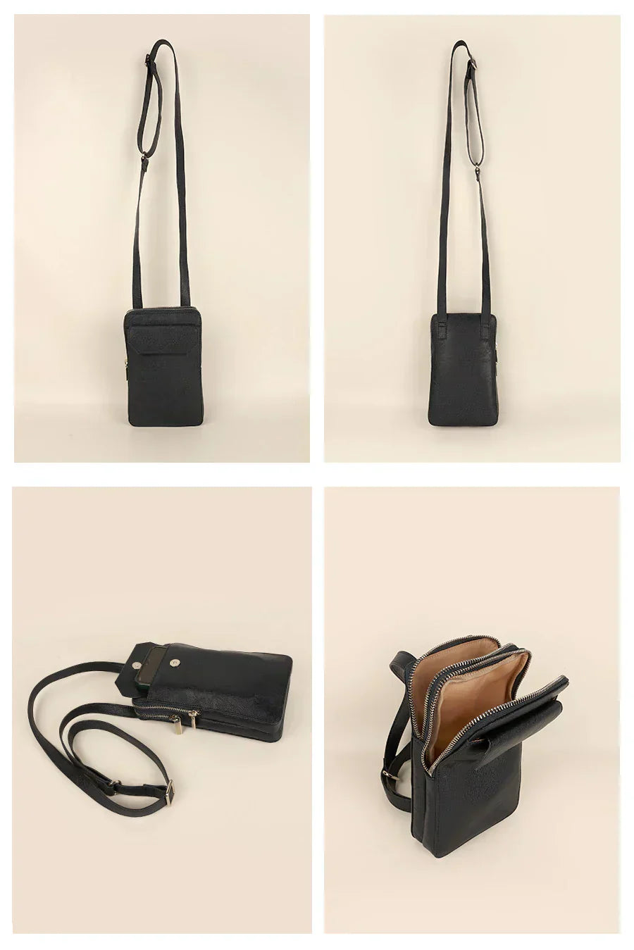 Vertical Vegan Leather Mobile Pouch