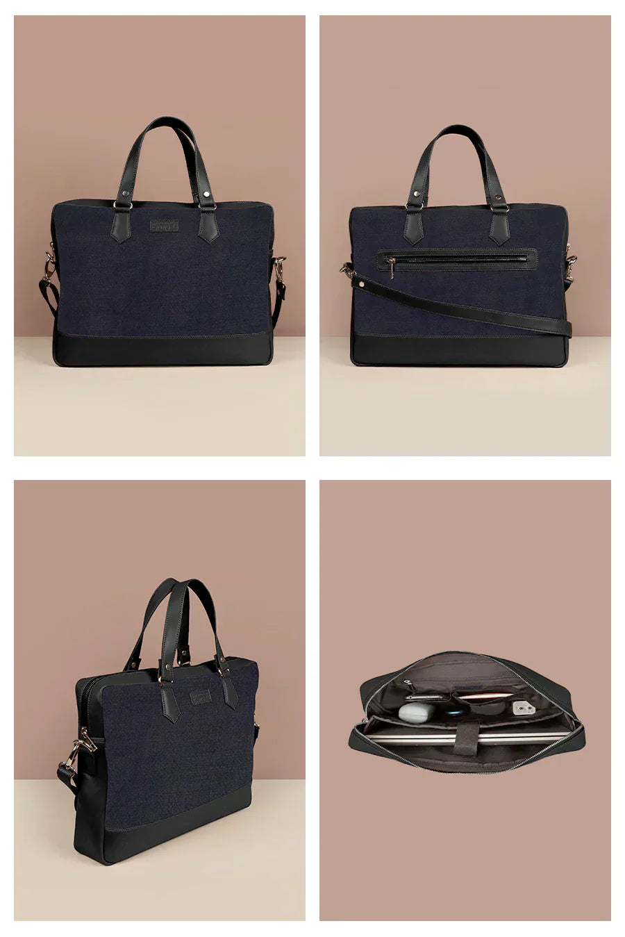 The House of Ganges - Ross Soft Jute 15 Inch Laptop Bag for Men