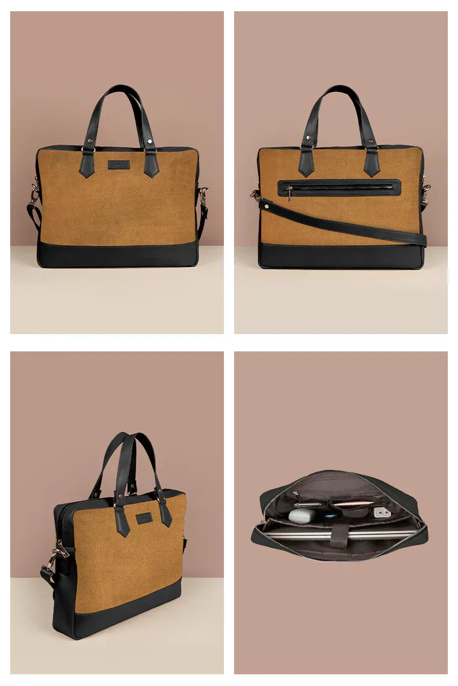 The House of Ganges - Ross Soft Jute 15 Inch Laptop Bag for Men