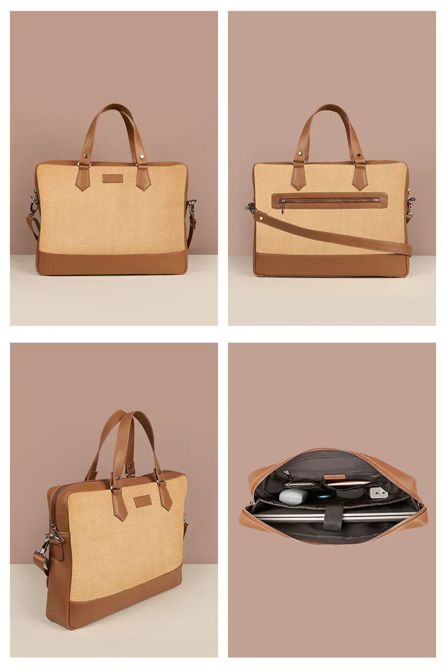 The House of Ganges - Ross Soft Jute 15 Inch Laptop Bag for Men