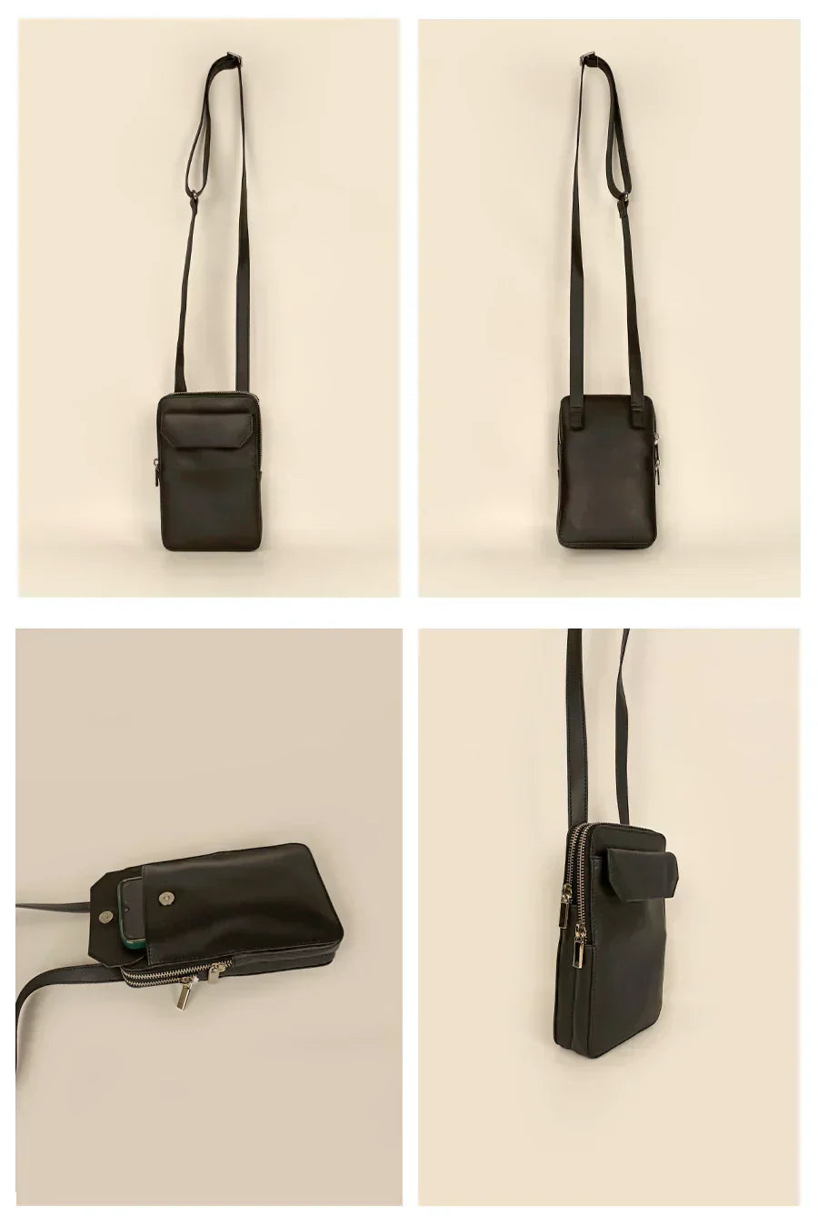 Vertical Vegan Leather Mobile Pouch
