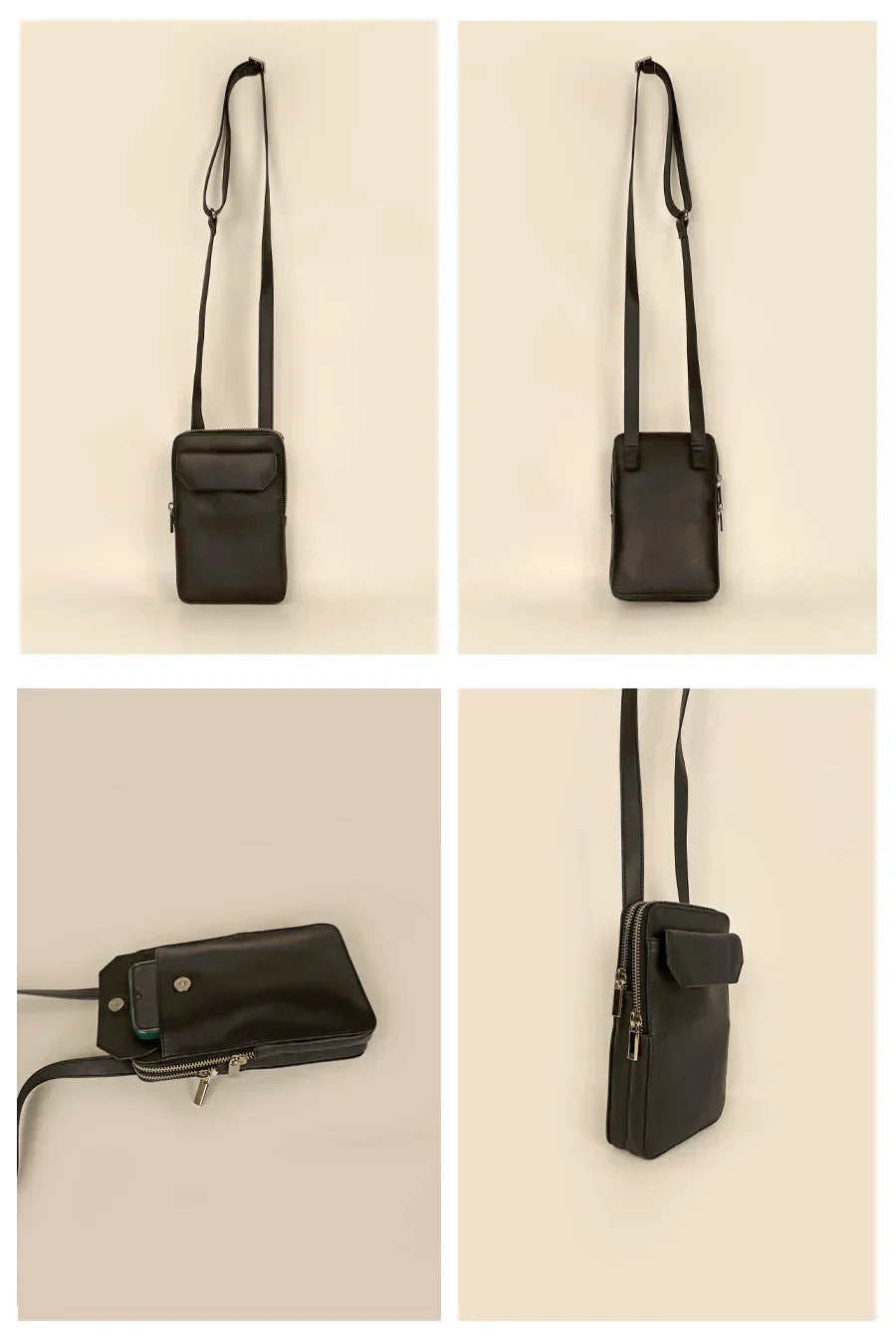 Vertical Vegan Leather Mobile Pouch