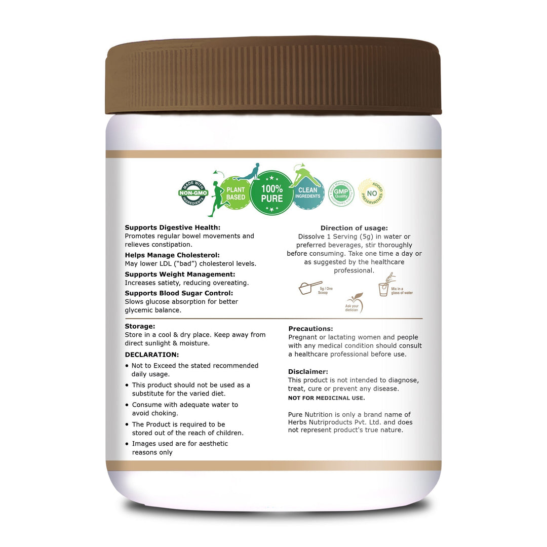 Psyllium Husk Isabgol Powder | Natural Fiber Supplement for Digestion & Regularity | 500g