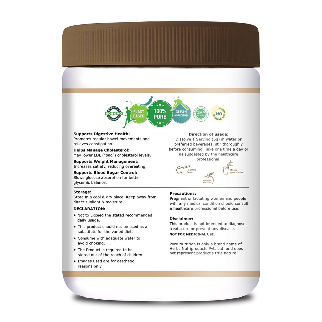 Psyllium Husk Isabgol Powder | Natural Fiber Supplement for Digestion & Regularity | 500g
