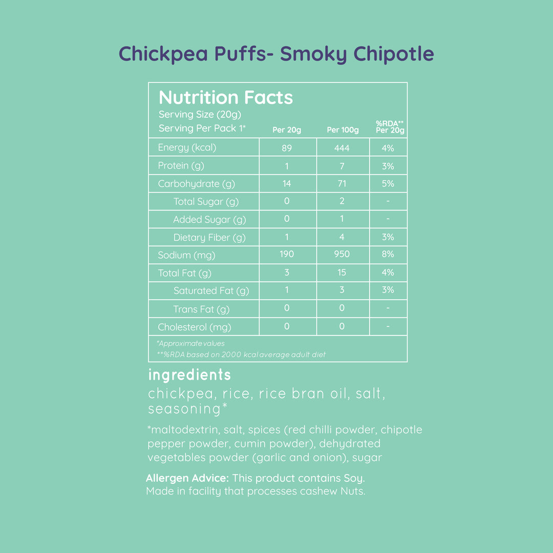 NATCH Chickpea puffs - smoky chipotle (pack of 12)