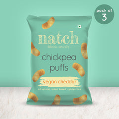 NATCH chickpea puffs - vegan cheddar (large pack of 3 - 65g)