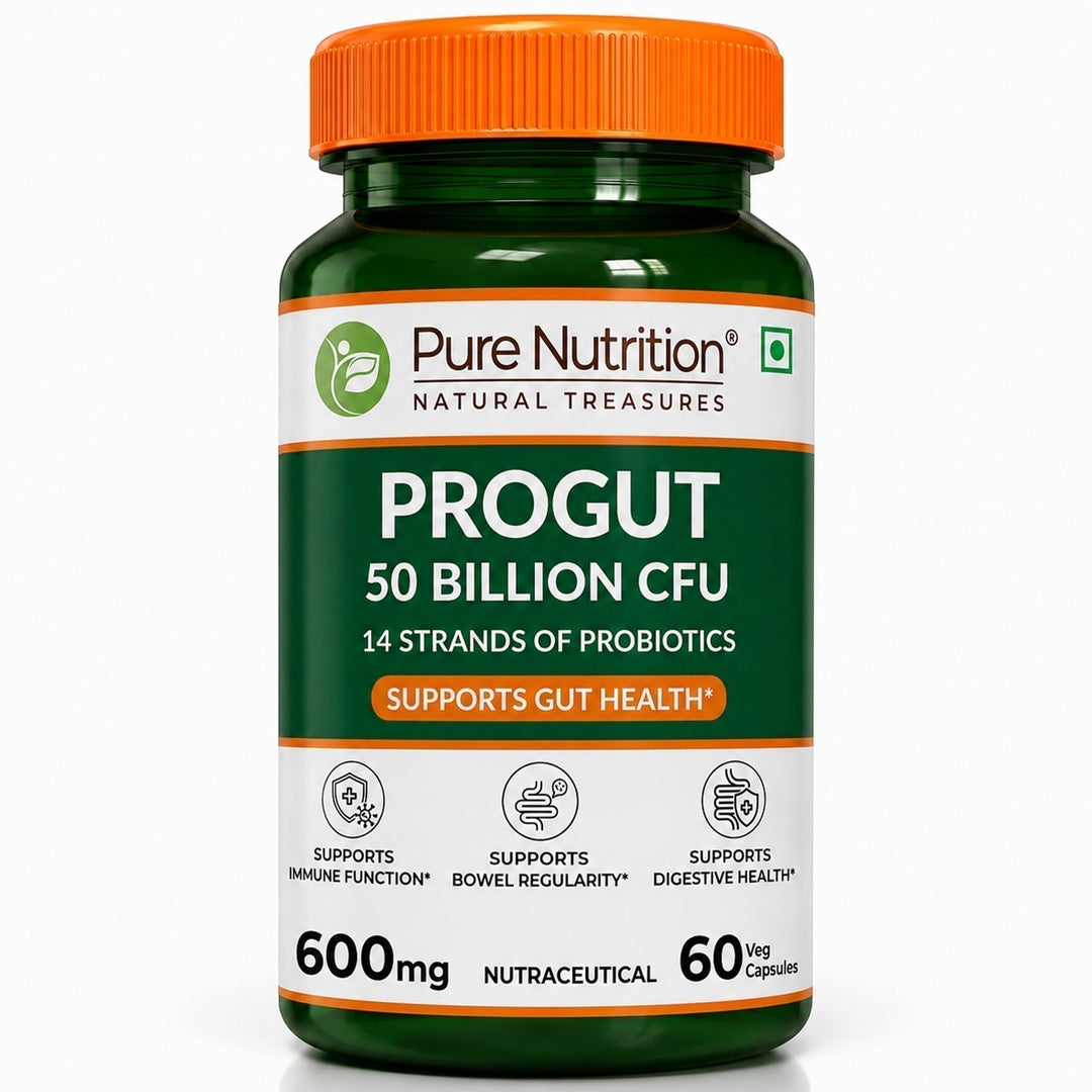 Progut 50 Billion CFU | Advanced Probiotic for Gut & Immune Health| 60 veg Capsules