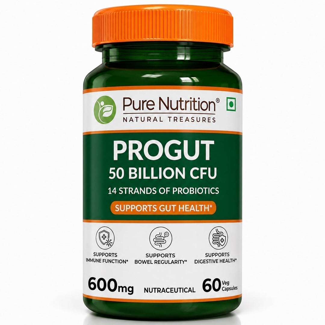 Progut 50 Billion CFU | Advanced Probiotic for Gut & Immune Health| 60 veg Capsules