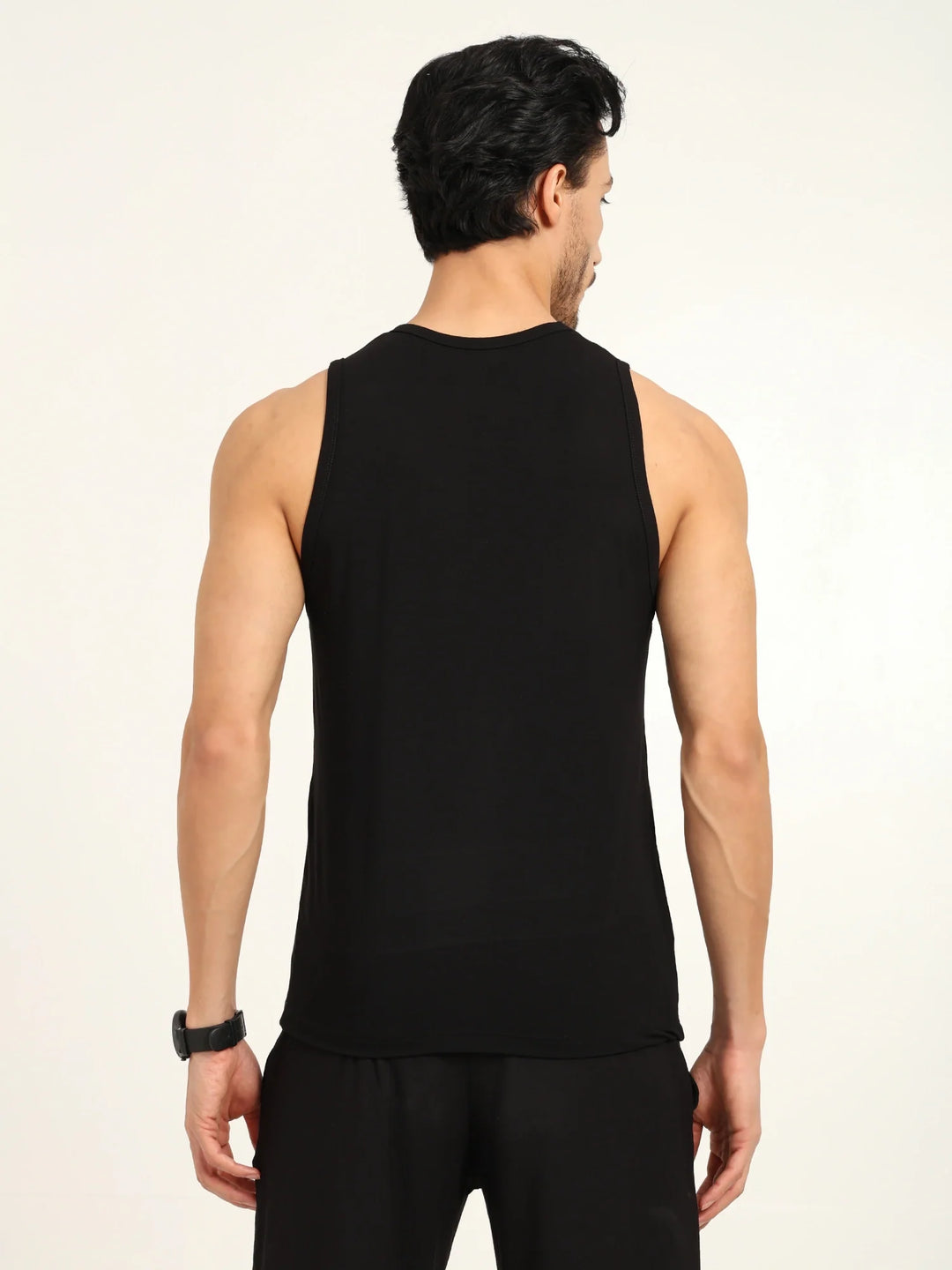 Men’s Bamboo Gym Vest – Soft, Breathable Workout Tank in Black