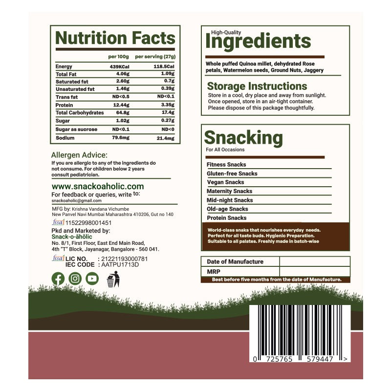 Snack-O-Aholic Quinoa Energy Bites Pack of 3