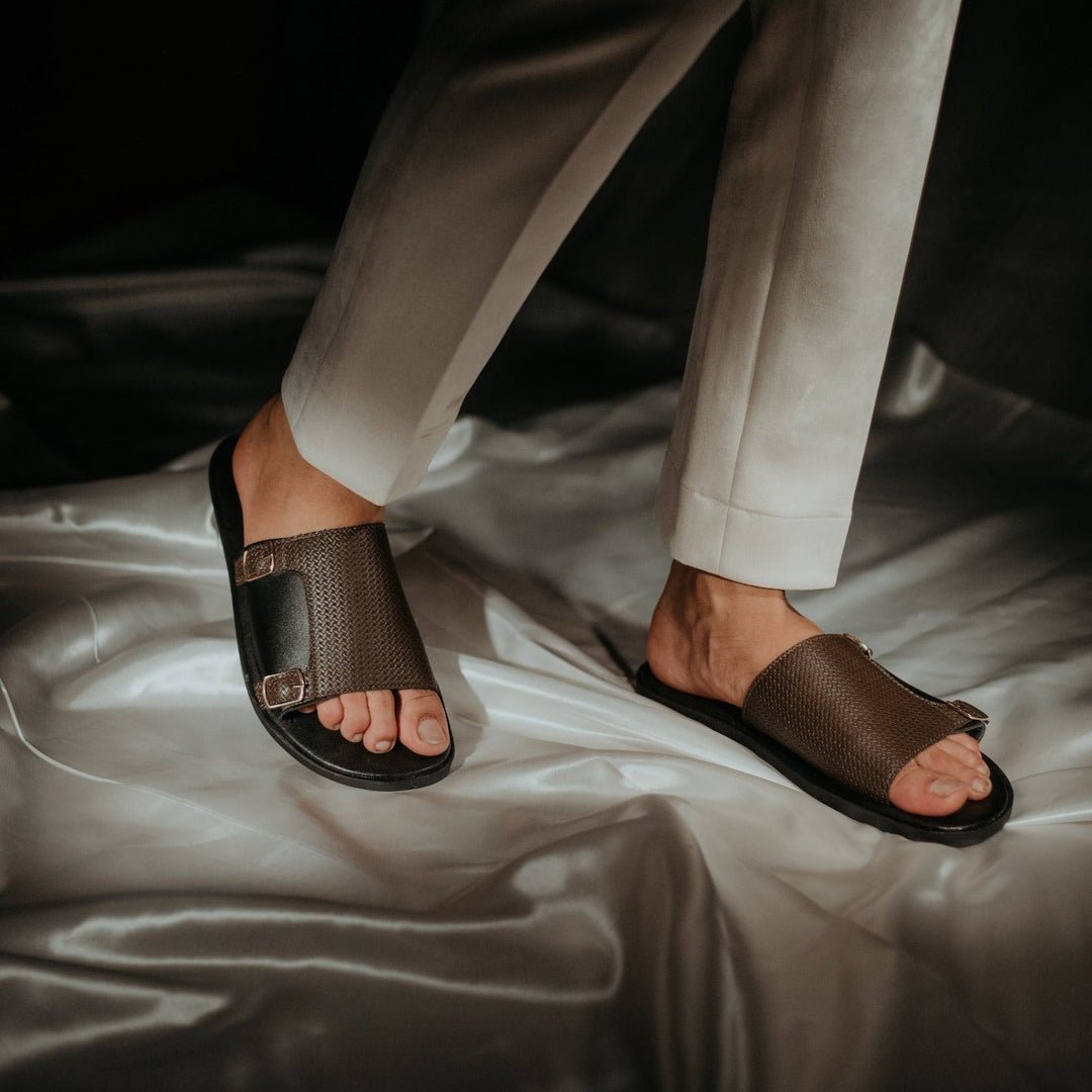 T-Rad Double Monk Strap Sandals - Black/brown