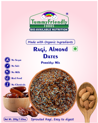 TummyFriendly Foods Organic Sprouted Porridge Mix | Ragi, Almonds, Premium Dates | No Additives | 200g