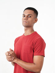 Monkstory Bamboo Cotton Crew Tee - Terracotta Red
