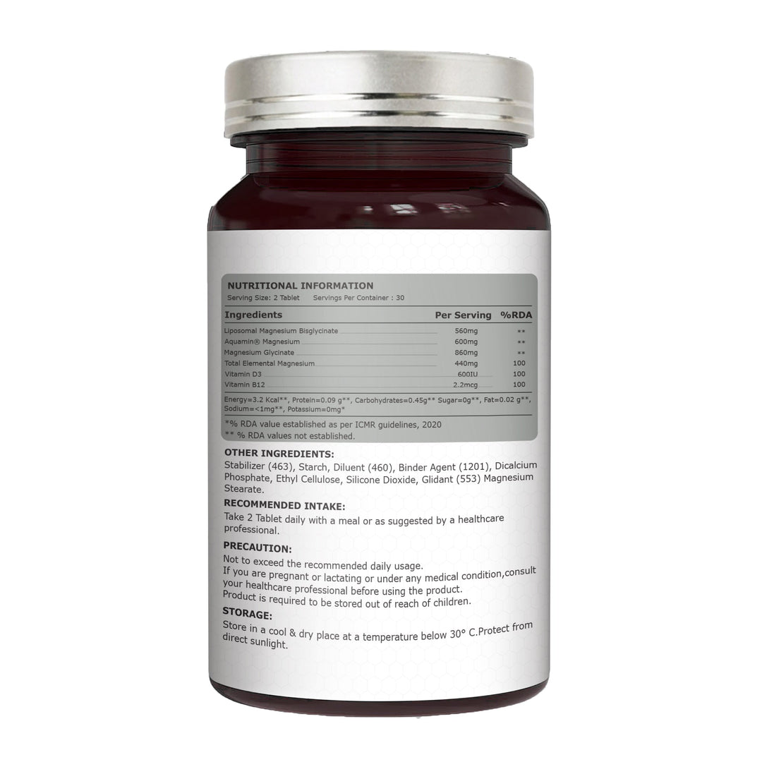 LipoMax Liposomal Magnesium 440mg with Vitamin D3 & B12 | Sleep & Relaxation