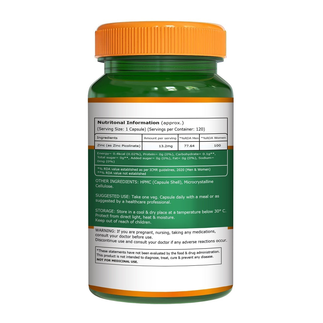 Zinc Picolinate 13.2mg  High Absorption | Immunity & Skin Support