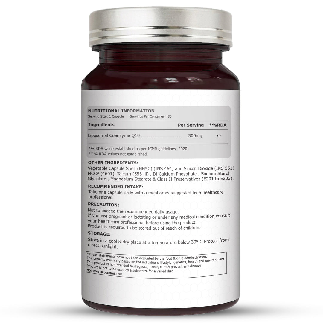 LipoMax Liposomal Coenzyme Q10 300mg 30 Veg Capsules | Antioxidant & Energy Support