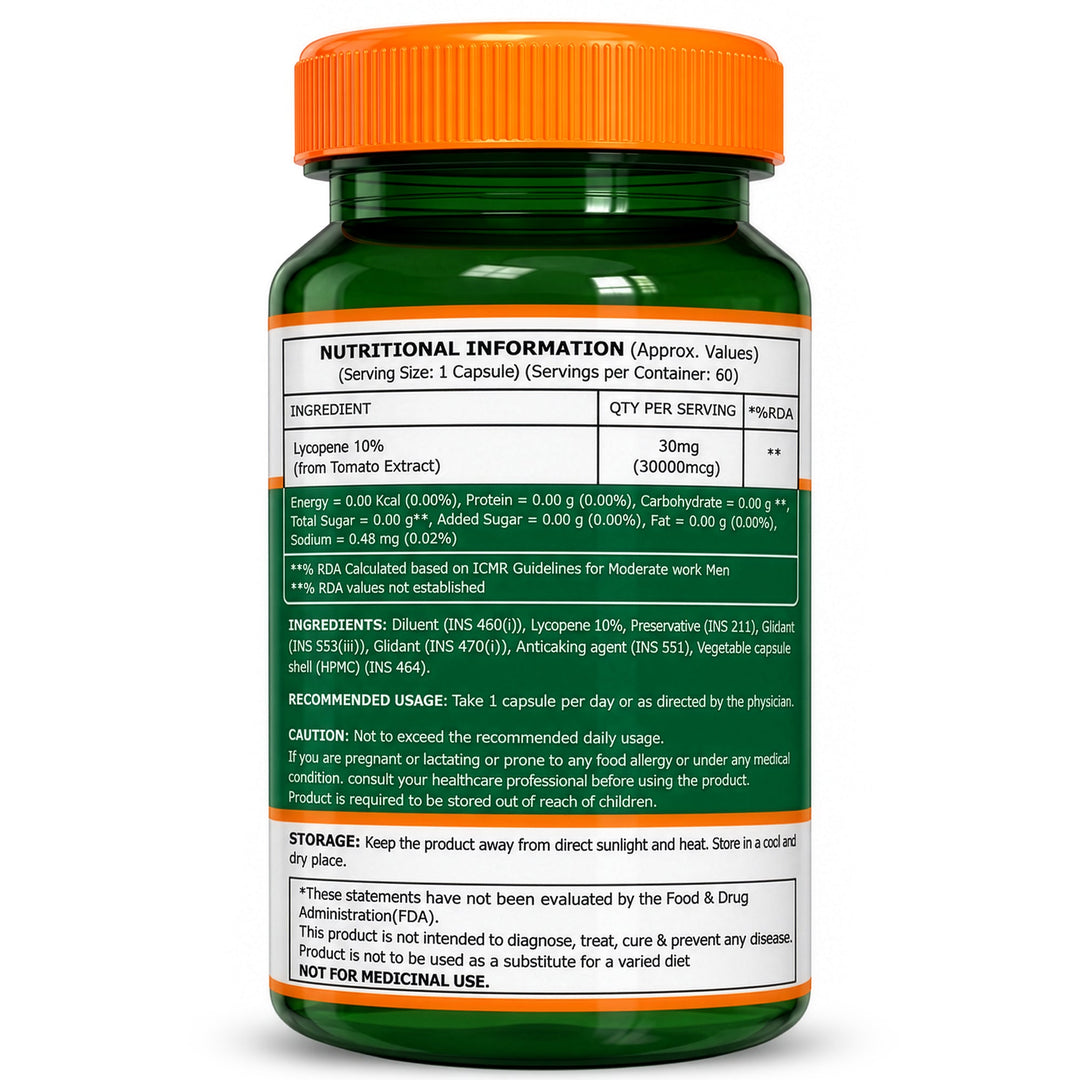 Pure Nutrition Lycopene Extract 30000 mcg | Skin, Hair, Eye & Antioxidant Support | 60 Caps