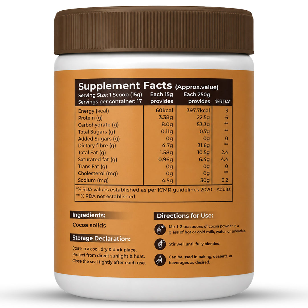 Cocoa Powder Unsweetened & Alkalized | Rich Aroma & Flavor | 250g