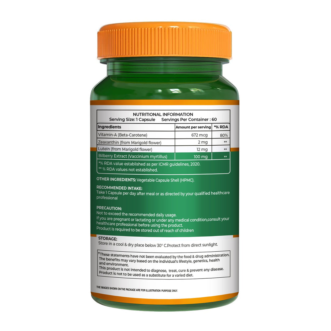 Eye Care+ Lutein, Zeaxanthin, Vitamin A & Bilberry for Eye Health