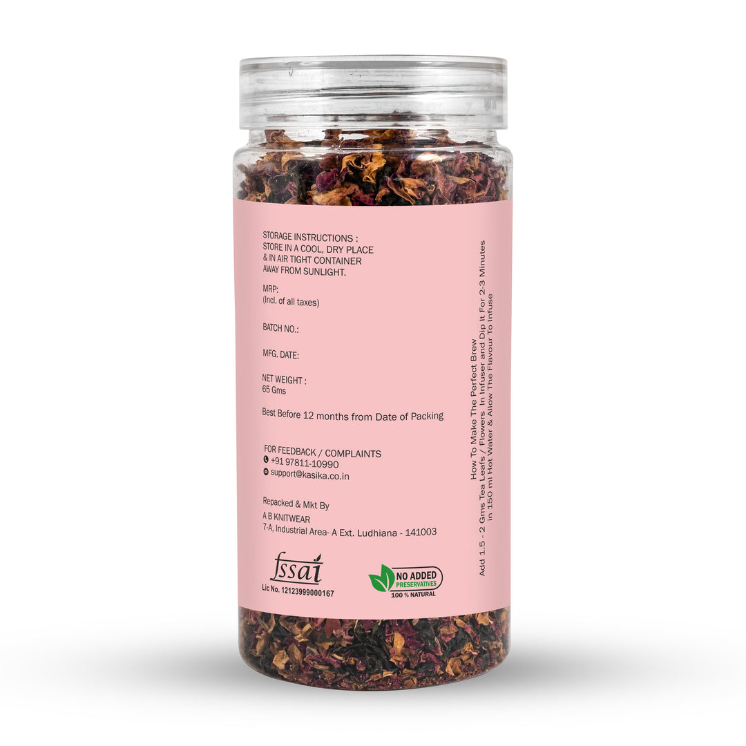 Kasika Rose Green Tea – Loose Tea with Premium Green Tea Leaves & Rose Petals | 100% Natural, Antioxidant-Rich | Supports Weight Loss, Skin Health, and Relaxation | Vegan & Gluten-Free