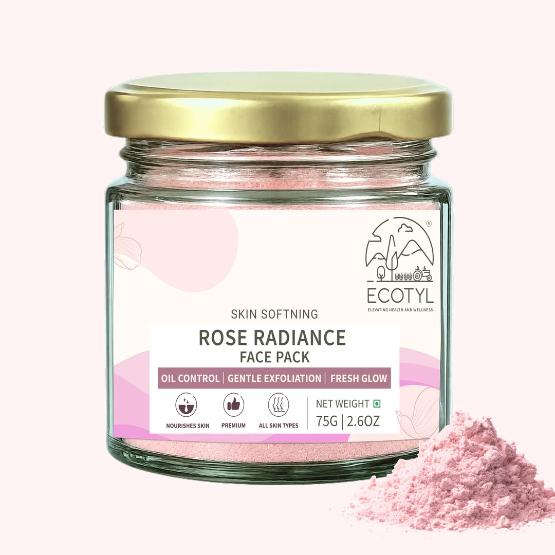 Ecotyl Rose Radiance Face Pack | Skin Glow & Brightening | 75g