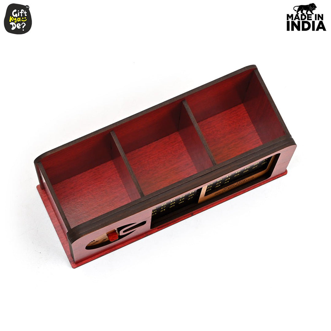 Gift Kya De Retro Radio Look Calendar Desk Organizer | Lifetime Calendar | Desk Accessories