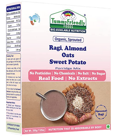 Organic Sprouted Porridge Mixes Combo | Multigrain, Multimillet, Fruits, Vegetables | 200g each (Pack of 4)