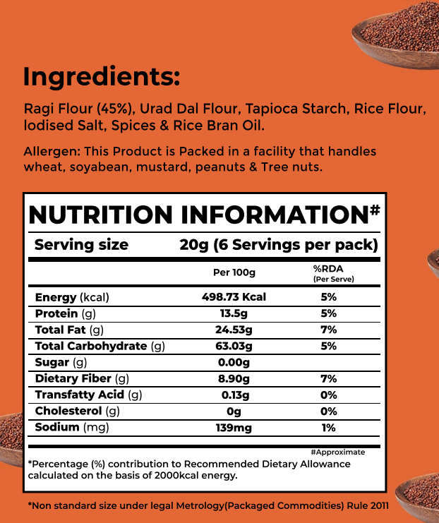 Bonvie Ragi Chips - Cream & Onion Pack of 3