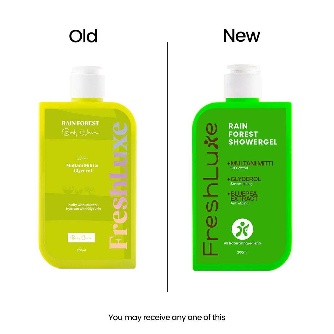 FreshLuxe Rain Forest Body Wash | Paraben & SLS Free | Rain Bath Scent | 200 ml | 400 ml