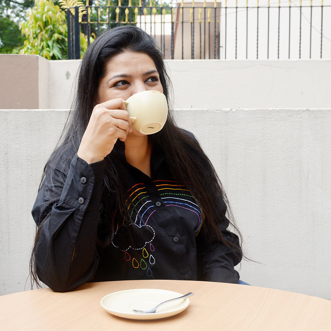 Rainbow Embroidered Shirt for Women