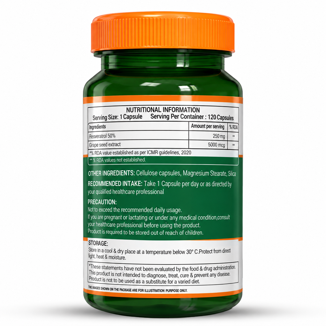 Resveratrol with Grape Seed Extract | Antioxidant Support  255mg