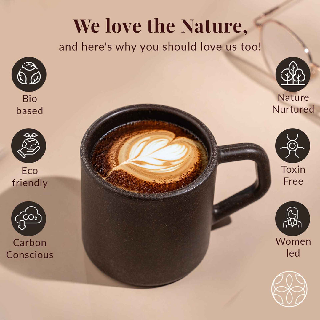 Irida Naturals Rice Husk And Bamboo Fiber Cute Coffee Mugs