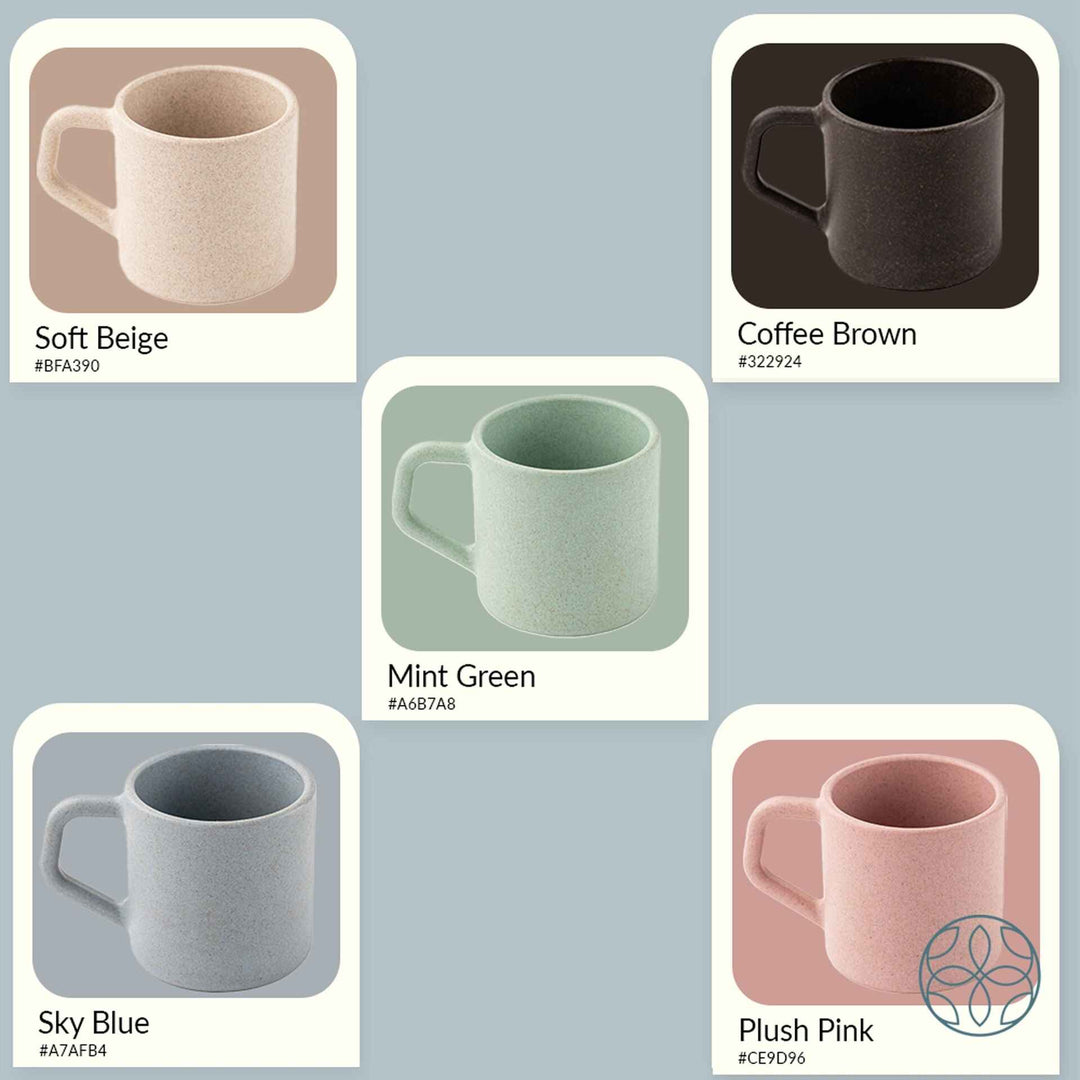 Irida Naturals Rice Husk And Bamboo Fiber Cute Coffee Mugs