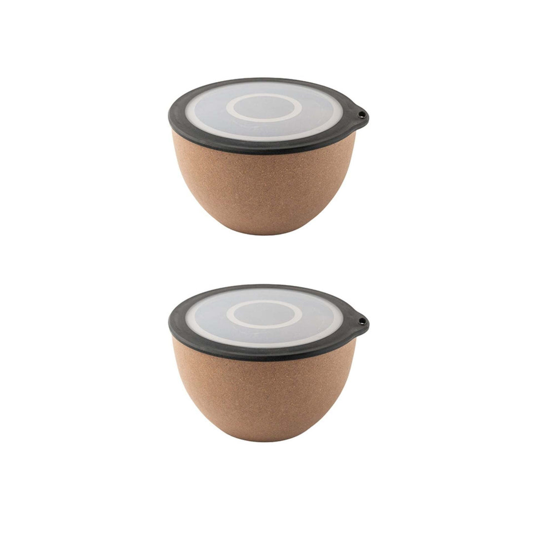 Irida Naturals Rice Husk And Bamboo Fiber Serving Bowl With Lid- 1.6L