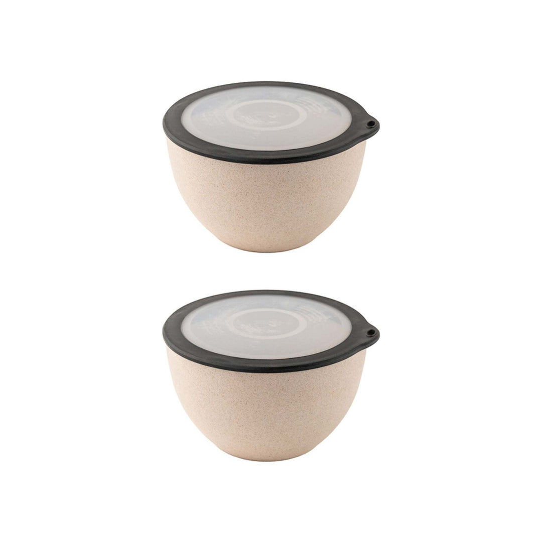 Irida Naturals Rice Husk And Bamboo Fiber Serving Bowl With Lid- 1.6L