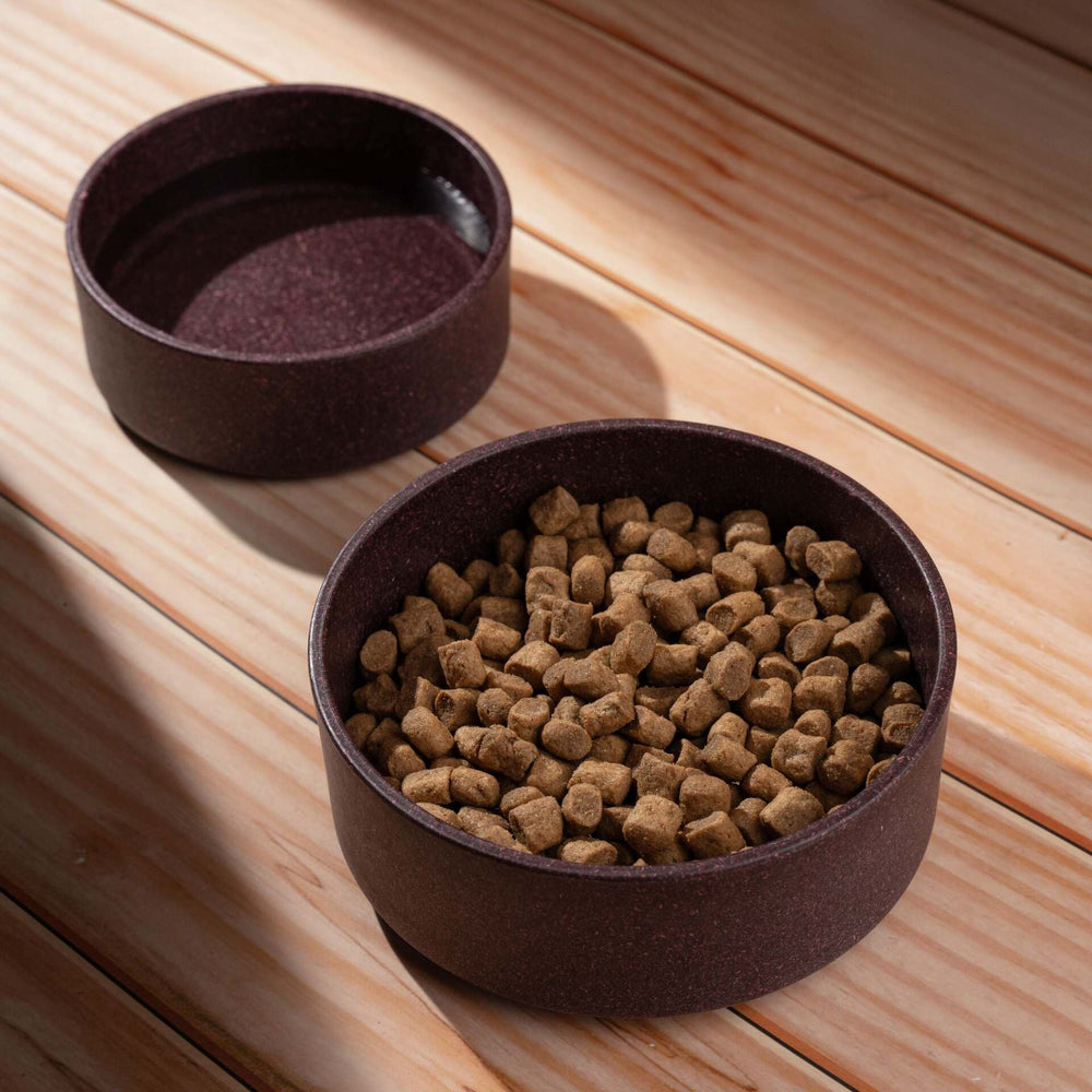 Irida Naturals Rice Husk Dog Bowls Round - Deep Purple