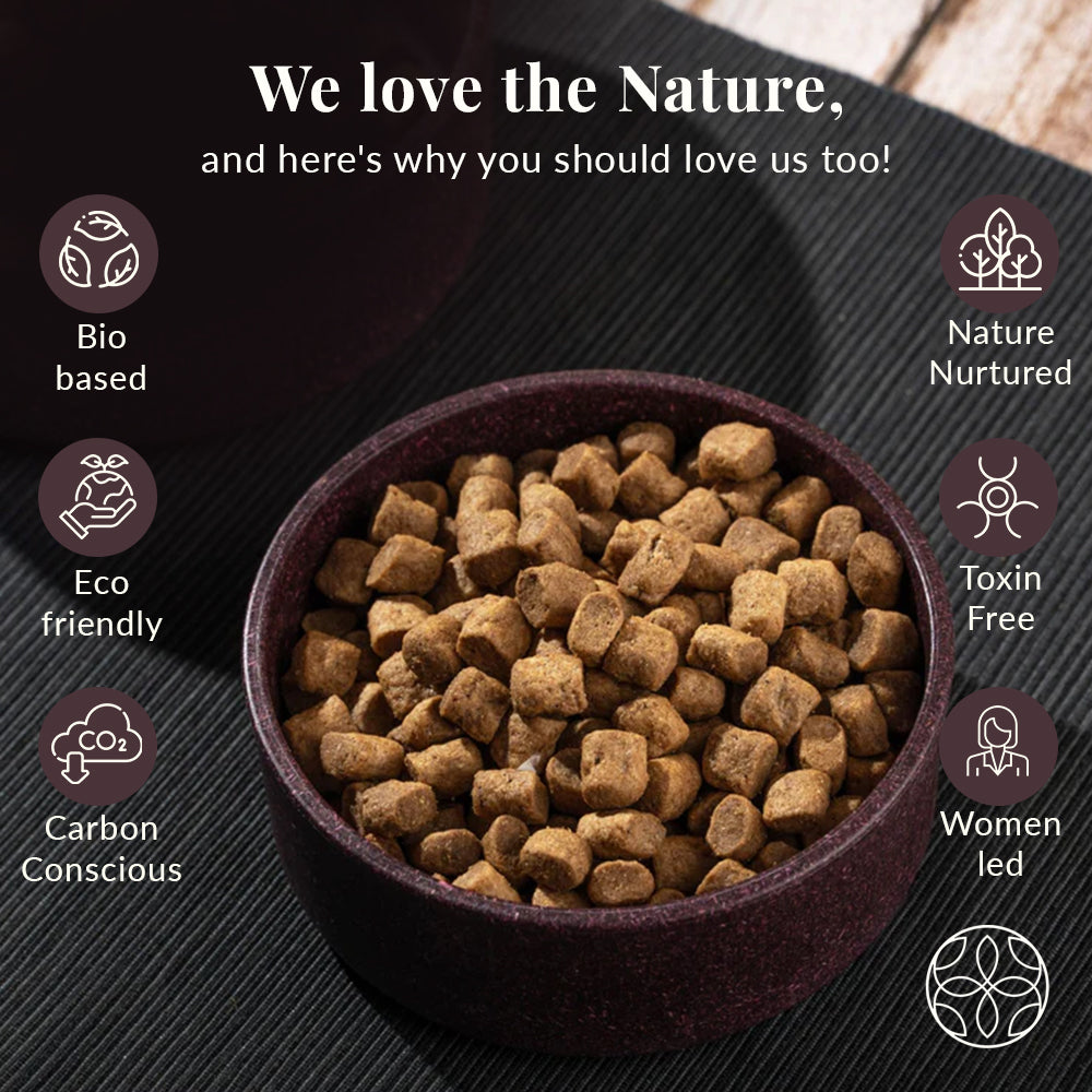 Irida Naturals Rice Husk Dog Bowls Round - Deep Purple