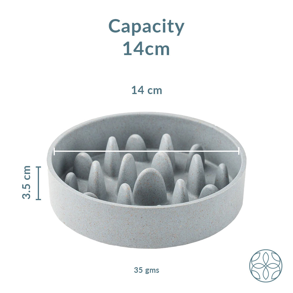 Irida Naturals Rice Husk Slow Feeder Bowl Mid - 14 CM