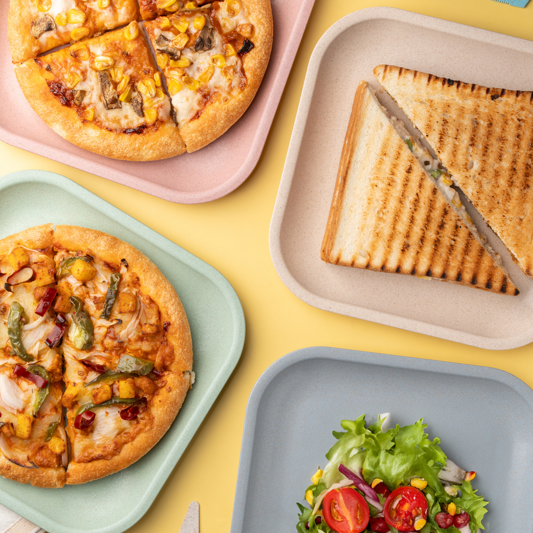 Rice Husk Snack Plates Set of 4