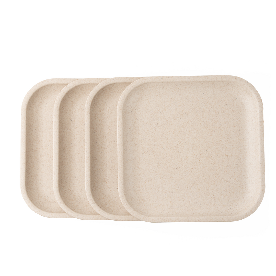 Rice Husk Snack Plates Set of 4