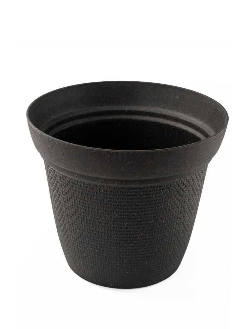 Irida Naturals Rice Husk and Bamboo Fiber Dahlia Pot and Planter - 10"-Set of 2