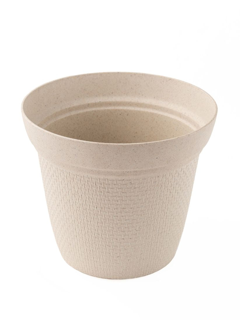 Irida Naturals Rice Husk and Bamboo Fiber Dahlia Pot and Planter - 10"-Set of 2