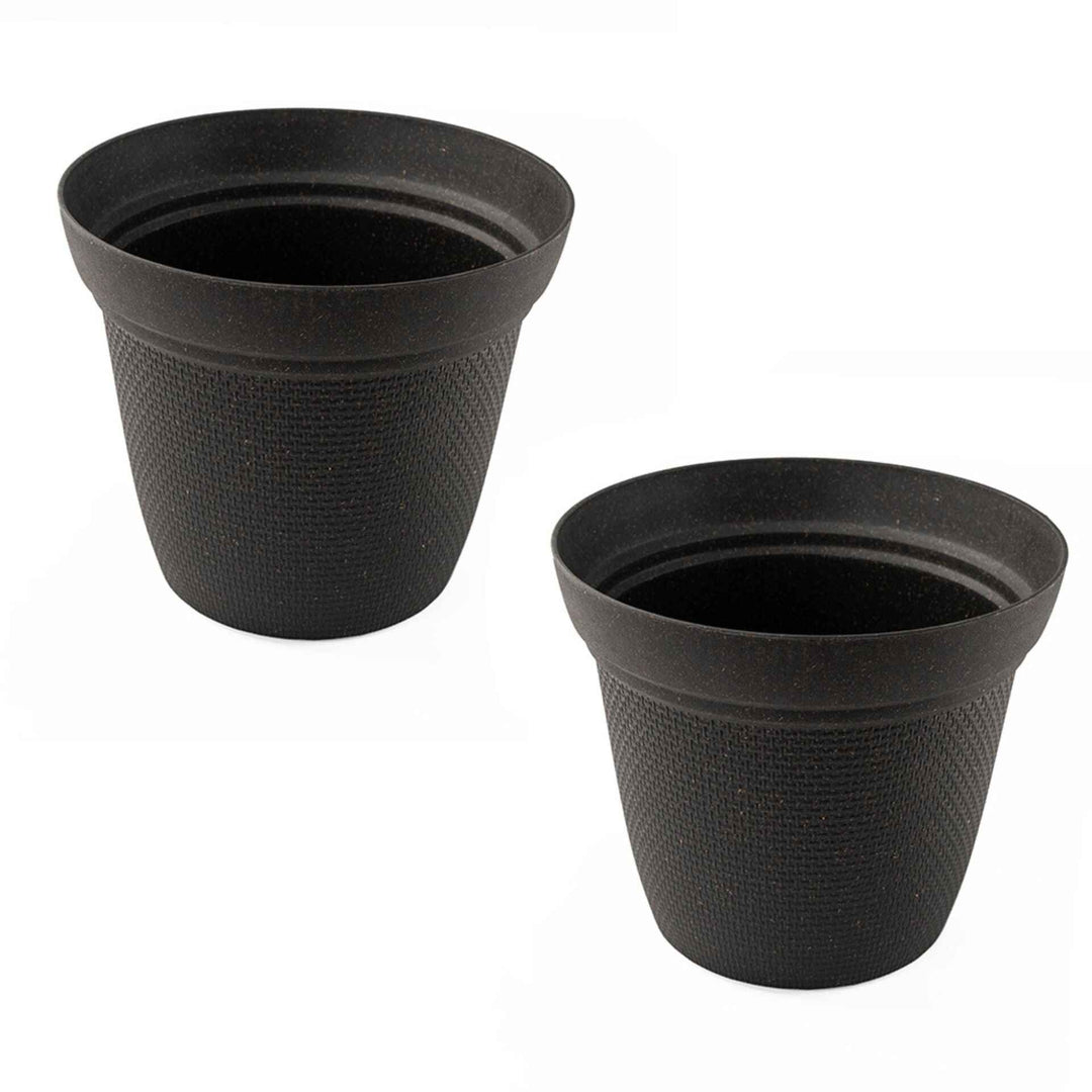 Irida Naturals Rice Husk and Bamboo Fiber Dahlia Pot and Planter - 10"-Set of 2