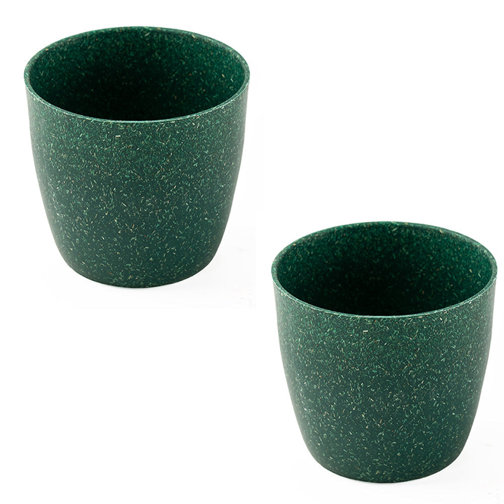 Irida Naturals Rice Husk and Bamboo Fiber Lily Pot and Planter - 7"- Set of 2