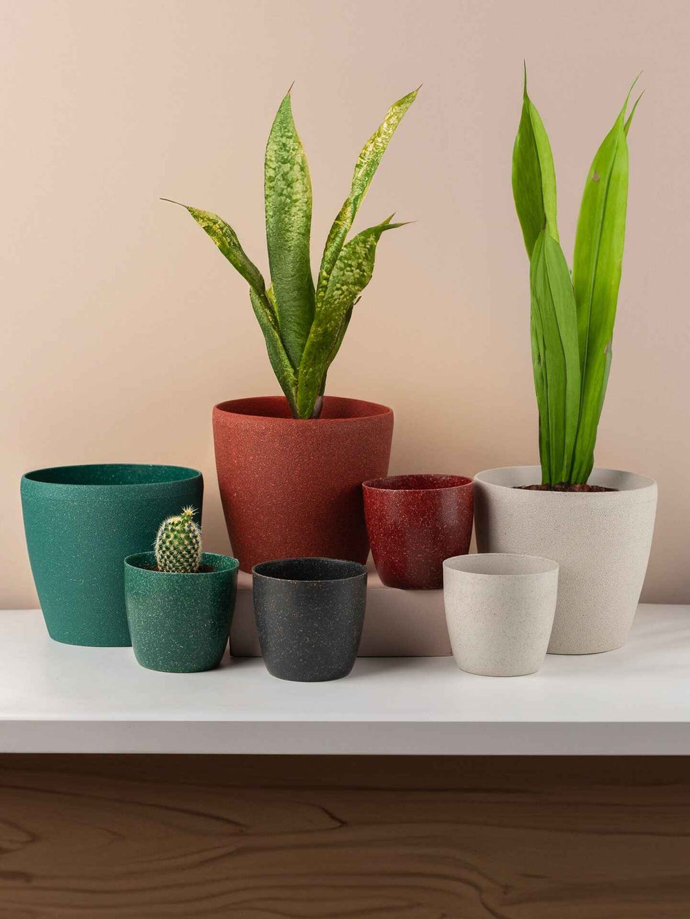 Irida Naturals Rice Husk and Bamboo Fiber Lily Pot and Planter - 7"- Set of 2