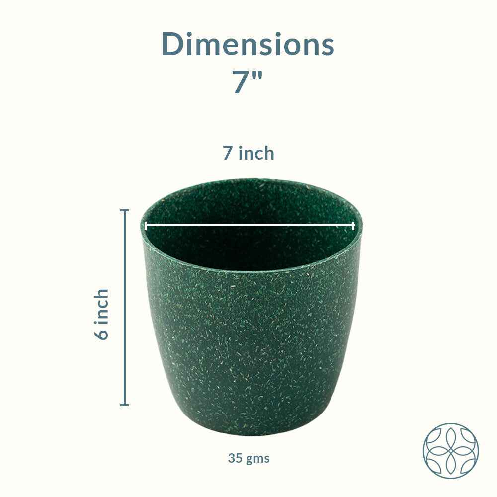Irida Naturals Rice Husk and Bamboo Fiber Lily Pot and Planter - 7"- Set of 2