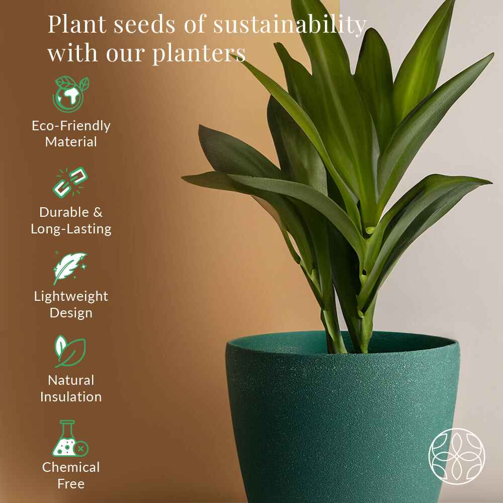 Irida Naturals Rice Husk and Bamboo Fiber Lily Pot and Planter - 7"- Set of 2